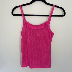 Harold's Pink Ruffle Tank Top Size Small